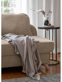 Кафяво-сив шезлонг от рипсено кадифе (ляв ъгъл) Chic Charlotte – Miuform