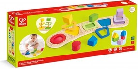 Дървен пъзел с форми за сортиране, Hape, 11 части