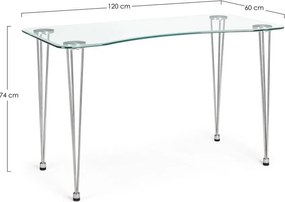 Работна маса със стъклен плот 60x120 cm Rondo – Bizzotto