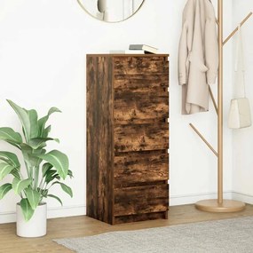 861764 vidaXL Бюфет с чекмеджета, опушен дъб, 37,5x35x99 см, инженерно дърво