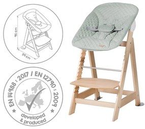 Стол за хранене в светлозелен и естествен цвят Style Born Up 2in1 – Roba