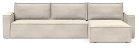 Кремав сгъваем ъглов диван от рипсено кадифе Newilla – Innovation