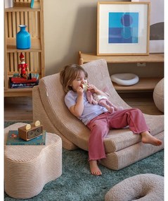 Светлокафяв детски пуф от рипсено кадифе Cloud – Wigiwama