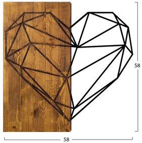 Декорация HM7219 Метално сърце и дърво