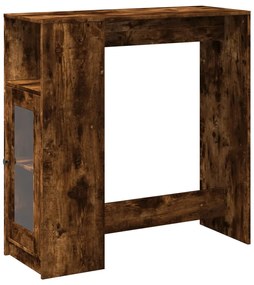 854368 vidaXL Бар маса с рафтове, опушен дъб, 101x40x103,5см, инженерно дърво