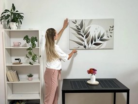 Картина на платно – Минималистични листа в бохо дизайн