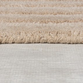 Бежов ръчно изработен вълнен килим 160x230 cm Zen Rectangles – Flair Rugs