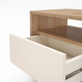 Кремаво/естествено нощно шкафче от декор от дъб Dennis – Marckeric