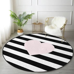 Черно-бял детски килим ø 80 cm Comfort – Mila Home