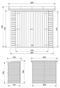 Барака за инструменти - 205 x 101 см – 2 м2