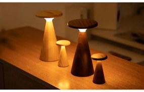 LED настолна лампа в естествен цвят с дървен абажур (височина 14 cm) Sylva – Gingko