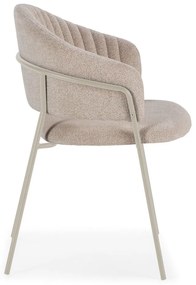 Бежови тапицирани трапезни столове в комплект с подлакътници 2 бр. Leticia – Marckeric