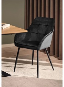 Сиви тапицирани трапезни столове в комплект с подлакътници 2 бр. Nolan Square – Unique Furniture