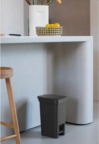Кош за боклук с педал Brabantia StepUp 1008476, 10 л, Екологични материали, Голям отвор, Тъмносив