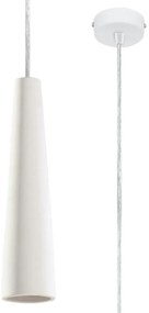 Бяло висящо осветително тяло с керамичен абажур ø 8 cm Alverna – Sollux