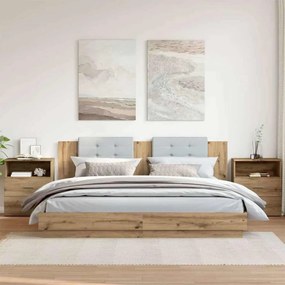 856567 vidaXL Нощни шкафчета, 2 бр, дъб артизан, 50x32x60 см, инженерно дърво