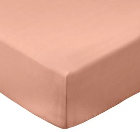 Теракотен еластичен чаршаф от памук перкал 150x200 cm Cotton Percale – Bianca