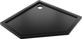 Mexen Flow петоъгълен ултратънък поддушов тас 80 x 80 см, черен мат - 46P708080