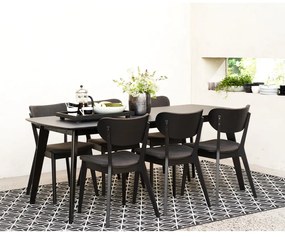 Трапезен стол от черен дъб с тъмносива седалка Cato - Rowico