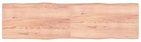363991 vidaXL Плот за маса светлокафяв 220x60x(2-6) см обработен масивен дъб