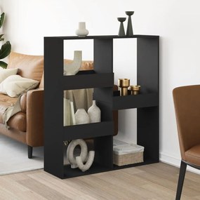 3309547 vidaXL Разделител за стая, черен, 100x33x115 см, инженерно дърво