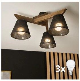 Brilagi - LED плафониера ANTHONY 3xE14/40W/230V дъб/орех/черна