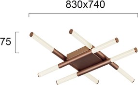 таванна светлина Viokef Tronco осветително тяло с осем светлини
