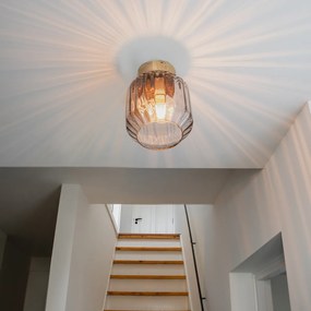 Интелигентна таванна лампа месинг с димно стъкло с WiFi A60 - Stiklo