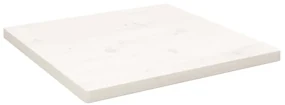 824376 vidaXL Плот за маса, бял, 50x50x2,5 см, бор масив, квадратен