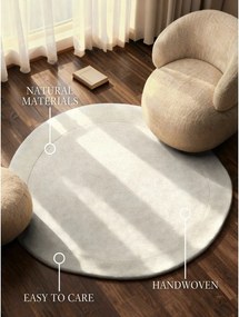Кремав ръчно изработен кръгъл килим със смес от вълна ø 160 cm Kari Organic – Villeroy&amp;Boch