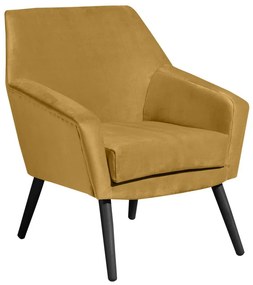 Кресло от жълто кадифе с черни крака Alegro - Max Winzer