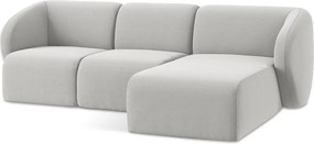 Светлосив кадифен ъглов диван (десен ъгъл) Lani – Makamii