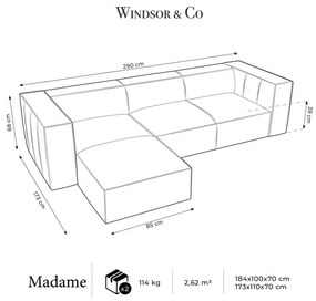 Ъглов диван от светлокафява кожа (ляв ъгъл) Madame - Windsor &amp; Co Sofas