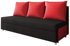 Тапициран диван LISA, черно+червено(alova 04/alova46)