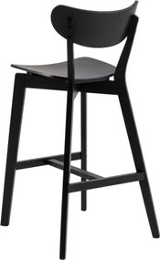 РОКСИ Черен - ДЪРВЕН ХОКЕР БАР СТОЛ ЗА КУХНЯ ХОЛ РЕСТОРАНТ РЕТРО