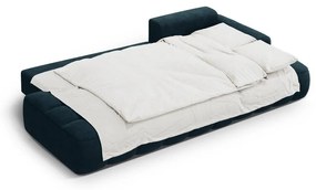 Кадифен сгъваем/с място за съхранение ъглов диван в петролен цвят (десен ъгъл) Linz – Cosmopolitan Design