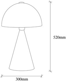 Бяла настолна лампа с метален абажур (височина 52 cm) Dodo – Opviq lights