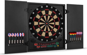 KLARFIT Dartmaster, черен, електронна мишена със стрелички и врата