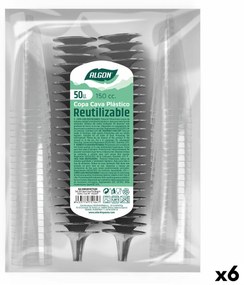 Чаши за шампанско за многократна употреба Algon Черен 6 броя 150 ml (50 Части)