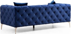 Тъмносин кадифен диван 197 cm Como – Artie