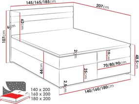 Тапицирано легло Modena-Anthraki-Mauro-140 x 200