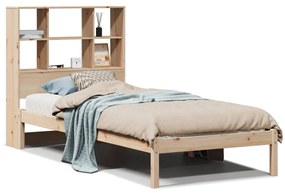 3321581 vidaXL Легло с рафтове за книги, без матрак, 90x200 см, бор масив
