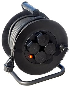 Solight PB33 - 25m удължител на макари, черен, IP44