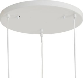 Пендел Джапанди бял с органични абажури с 3 светлини - Moonstone
