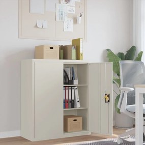 339736 vidaXL Шкаф за папки бял 90x40x105 см стомана