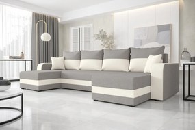 Ъглов диван Dennis U-Gkri anoixto - leuko