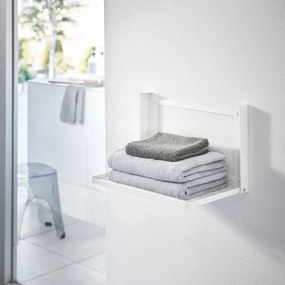 Стенен стоманен рафт за баня в матово бял цвят Tower – YAMAZAKI