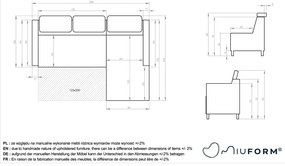 Тъмносив ъглов разтегателен диван от кадифе (десен ъгъл) Sweet Harmony - Miuform