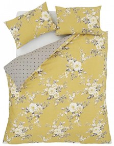 Жълто спално бельо с мотив на цветя , 200 x 200 cm Canterbury - Catherine Lansfield