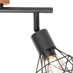 Прожектор черен с дърво въртящ се и наклонен 2-светлина - Mosh